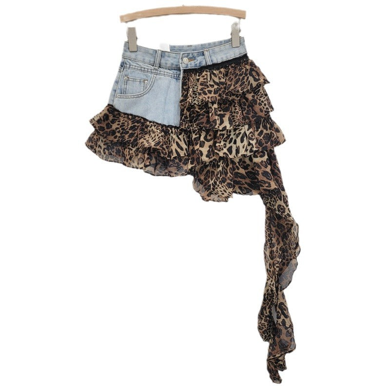 Short Stitching Fashionable All-match Irregular Cake Skirt